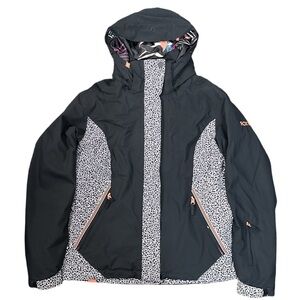 ROXY women's b&w jet ski insulated waterproof snow jacket, XL.